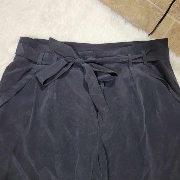 Joie Vintage Caviar Silk Wide Leg tie waist pants size 6 - Picture 5 of 13